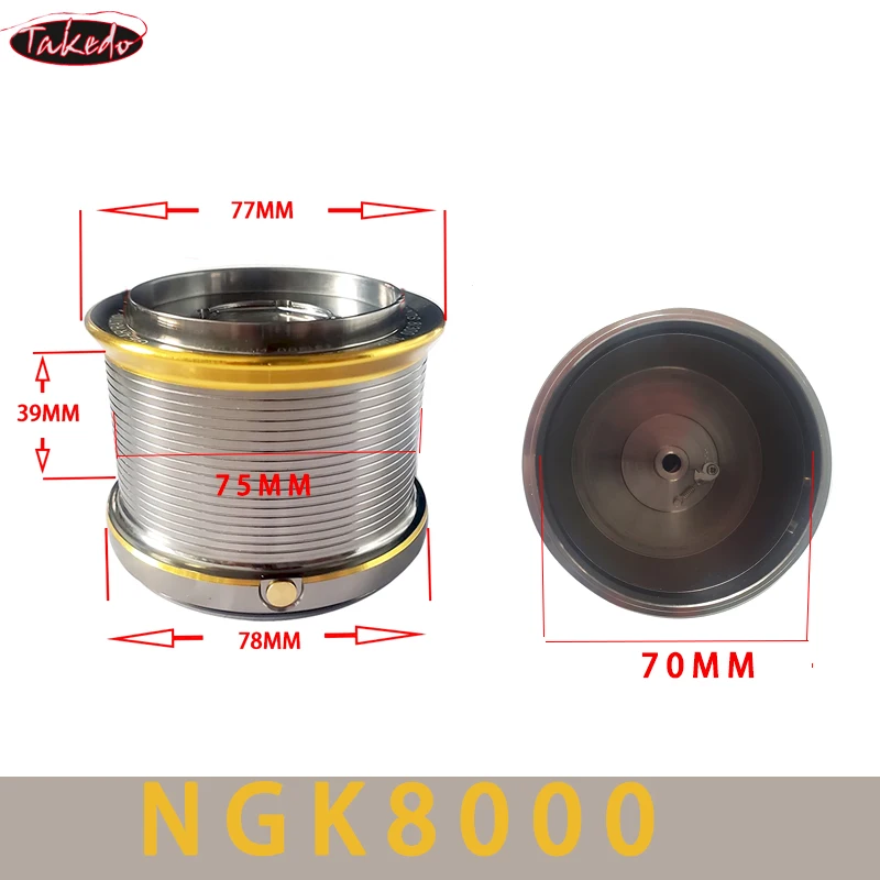 Spinning Fishing Reels Fishing Reels 1PCS NGK8000 -14000S Spare Wire Cup Spinning Fishing Reels Spool Surf Feed Wire Cup Metal Spool Carp Fishing Reel Coil