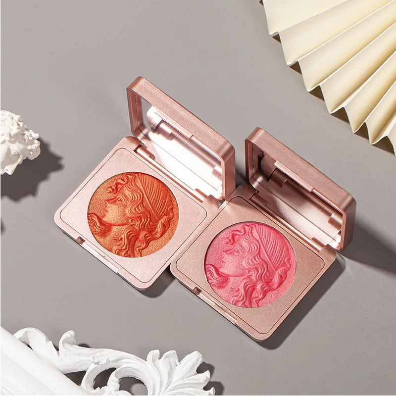 

New 2 Colors Blush Peach Pallete Face Blush Mineral Pigment Palette Cream Shining Blusher Face Red Shadow Cosmestics Powder