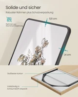 SONGMICS Зеркало для всего тела 150x40 см Прямоугольное зеркало-подставка Рама из алюминиевого сплава Закаленное стекло Спальня — изображение 6