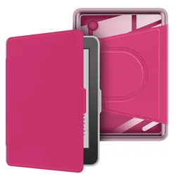 Kobo Clara Series 6 - Inch Case - Magnetic Stand with Clear Acrylic Back and Soft Edges - Kobo Clara Colour (Rose red)
