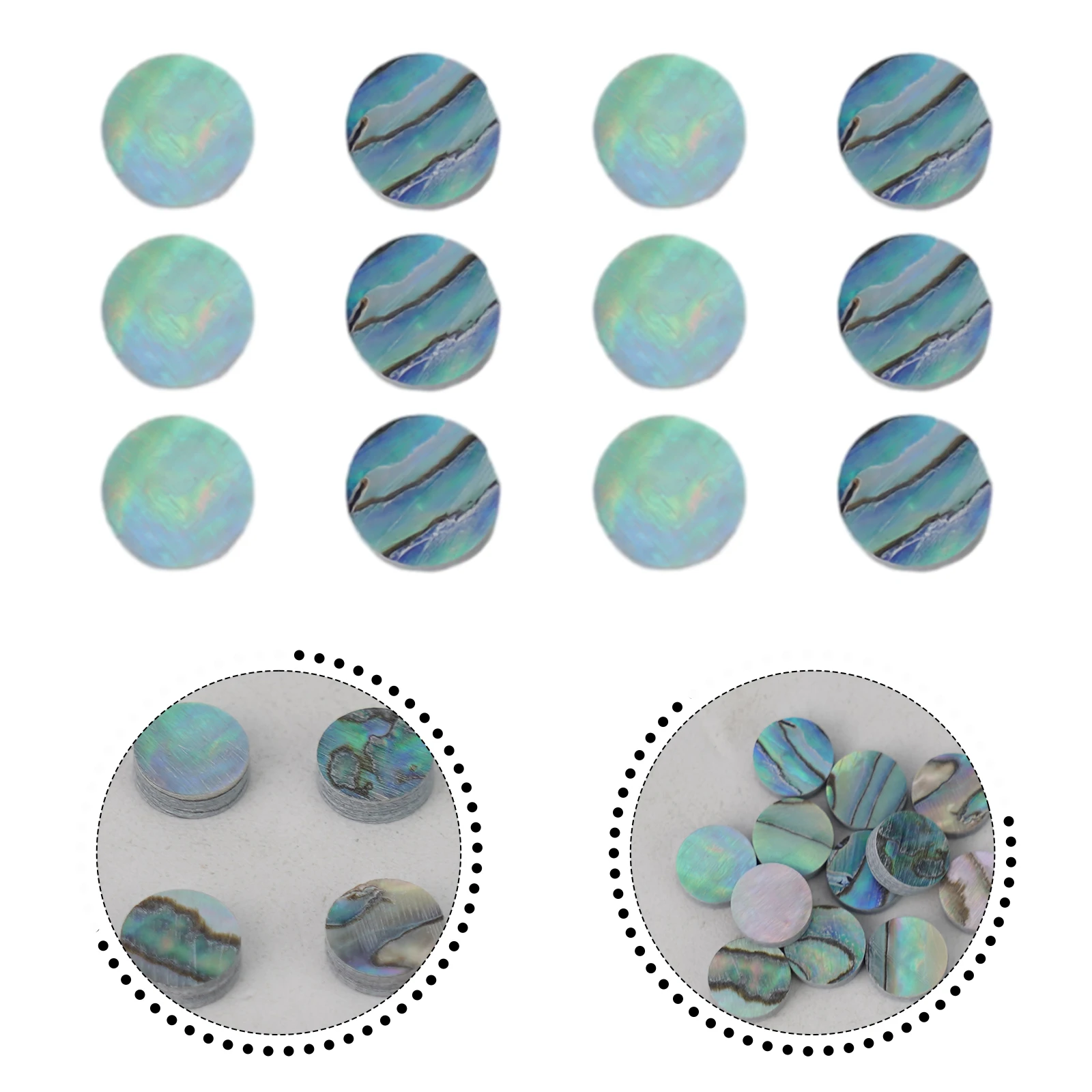 

DIY Handmade Abalone Shell Dots Decor Dots Marker 12PCS Abalone For Guitar Bass Ukulele Fret Guitar Luthier New