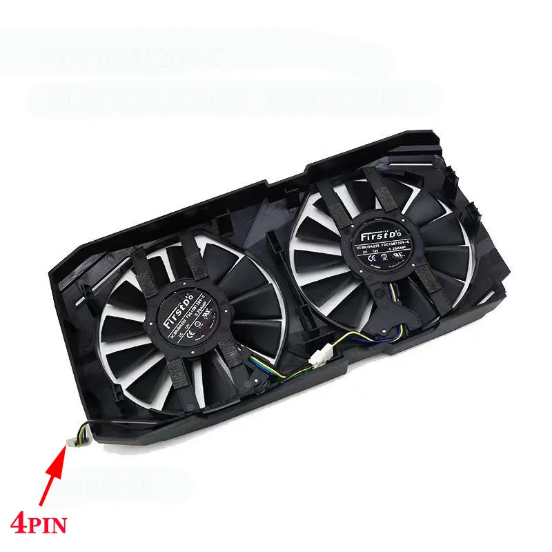 Ventilador de Refrigeração para Asus Radeon rx 580 Duplo oc Placa Gráfica do Jogo Ventilador de Refrigeração Fdc10m12d9-c 95 mm Rx580 - Imagem 6