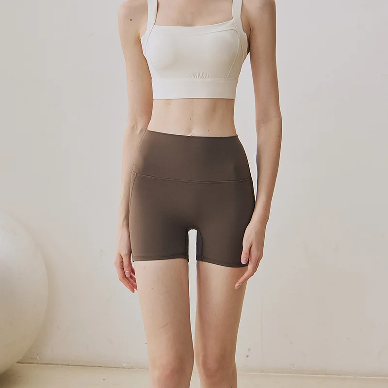 GymHUB High-Waisted Yoga Shorts Jumping Exercise Three-Quarter Pants Tummy-Tucking Fitness Pants Summer Free Underwear sports shorts running shorts yoga shorts workout shorts seamless shorts