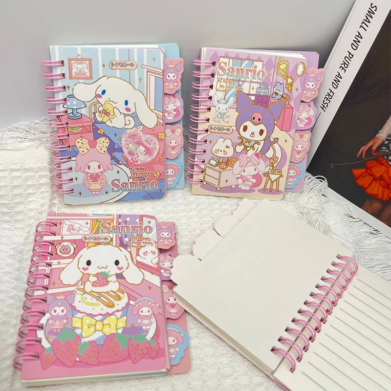 

Sanrio Hellokitty Diary Notebook Anime Series Kawaii Kuromi My Melody Cinnamoroll Cartoon Student Portable Notebook Kids Gift