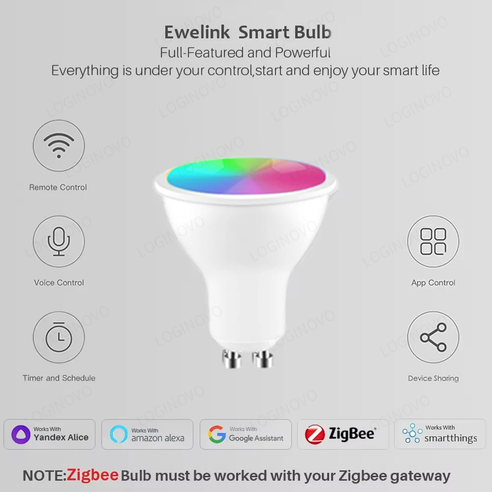 Smart LED Light Bulbs Ewelink GU10 Zigbee WiFi RGB CW WW App Control