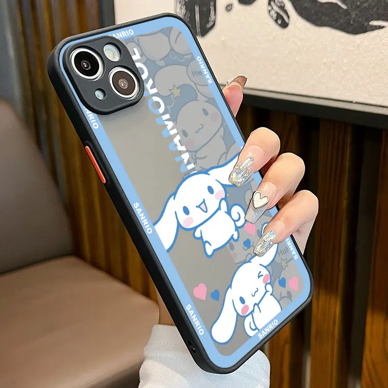 thumbnail image 1 of Phone Case For iPhone 15 14 13 12 Mini 11 Pro Max X XS XR 7 8 Plus 14+ 14pro Silicone Edge Matte Coque Hello Kitty Kuromi Melody, 1 of 5