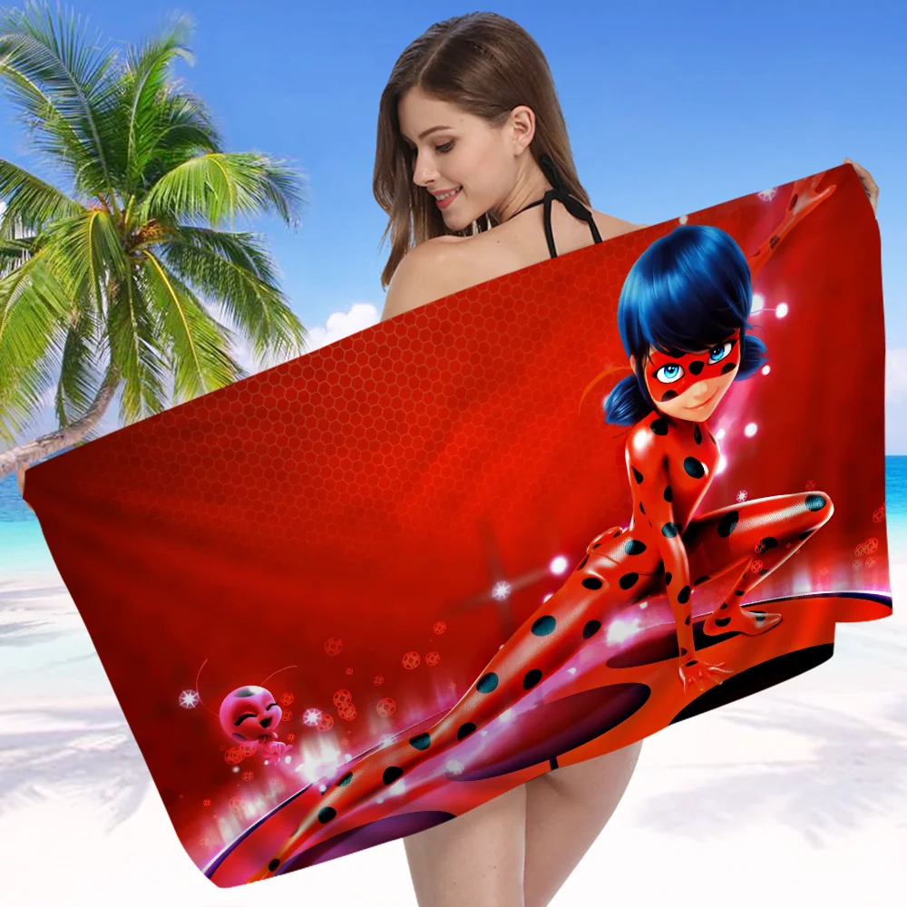 L-Ladybugs Beach Towels Shower Towel Sauna Travel Spa Microfiber Quick Dry Gym Accessories Cute Room Decor 3