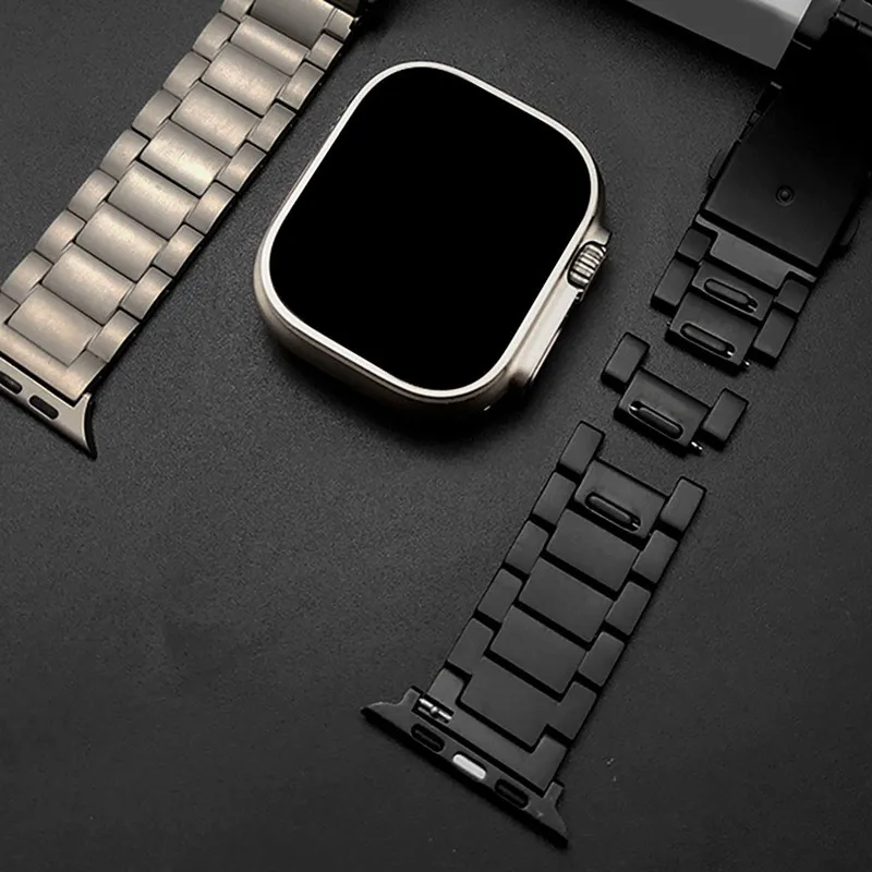 Titanium Alloy Strap For Apple Watch Ultra band 49mm 41mm 45mm 38mm 40mm 42mm 44mm Luxury Link Bracelet iWatch 8 7 6 5 4 3 SE