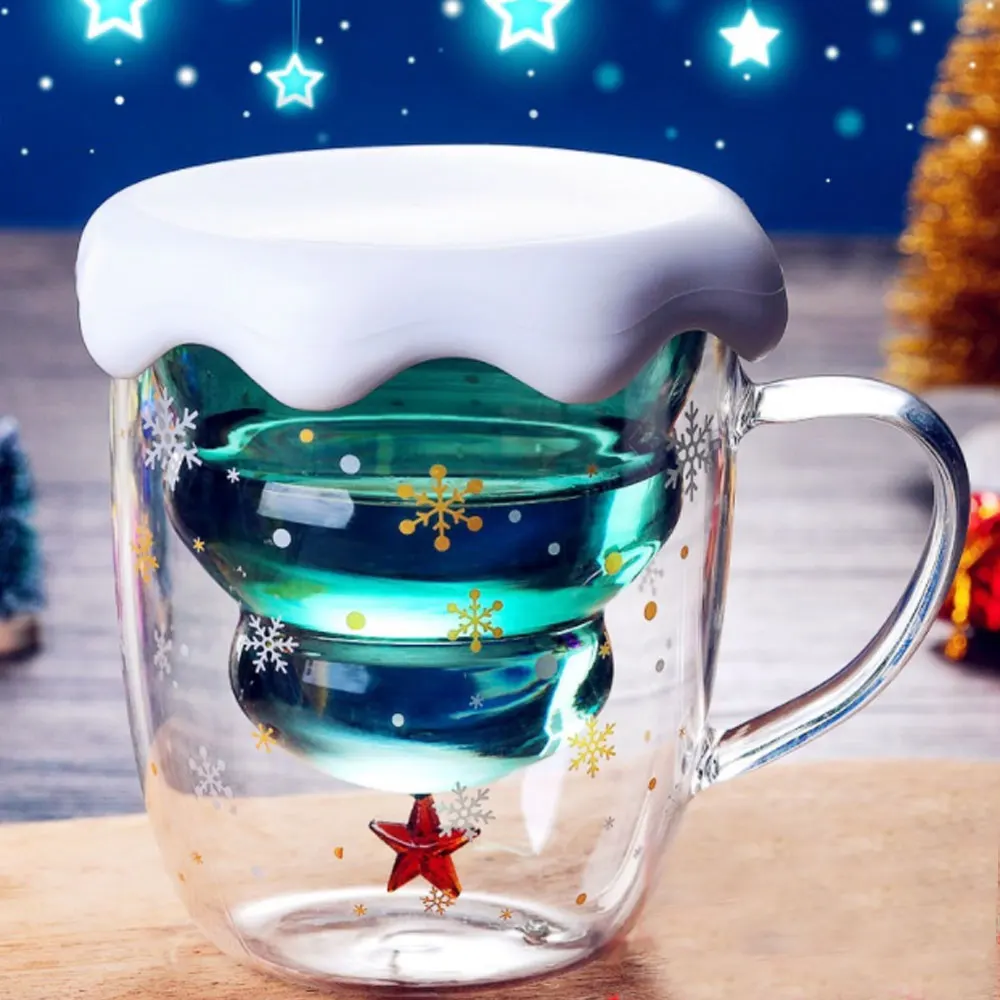cartoon cute double Special price cup insulated coffe couple student glass Long Beach Mall
