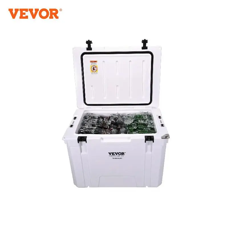VEVOR Insulated Portable Cooler,65 Qt,Ice Retention Hard Cooler w/ Heavy Duty Handle, Ice Chest for Camping, Travel, Outdoor