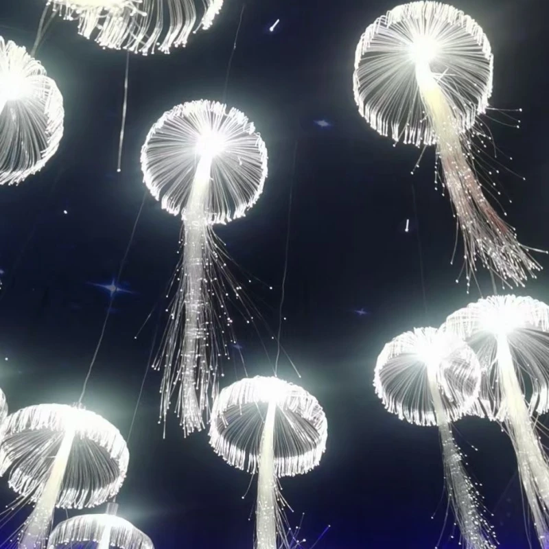 Color White Warm Fiber Optic LED Jellyfish Strip Pendant Pendant Light Christmas Park Landscape Lighting