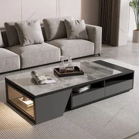 Tables basses en verre de marbre moderne Simple Salon Center Tables basses thé Poker Salon meubles de maison Stolik Kawowy FYCT 1