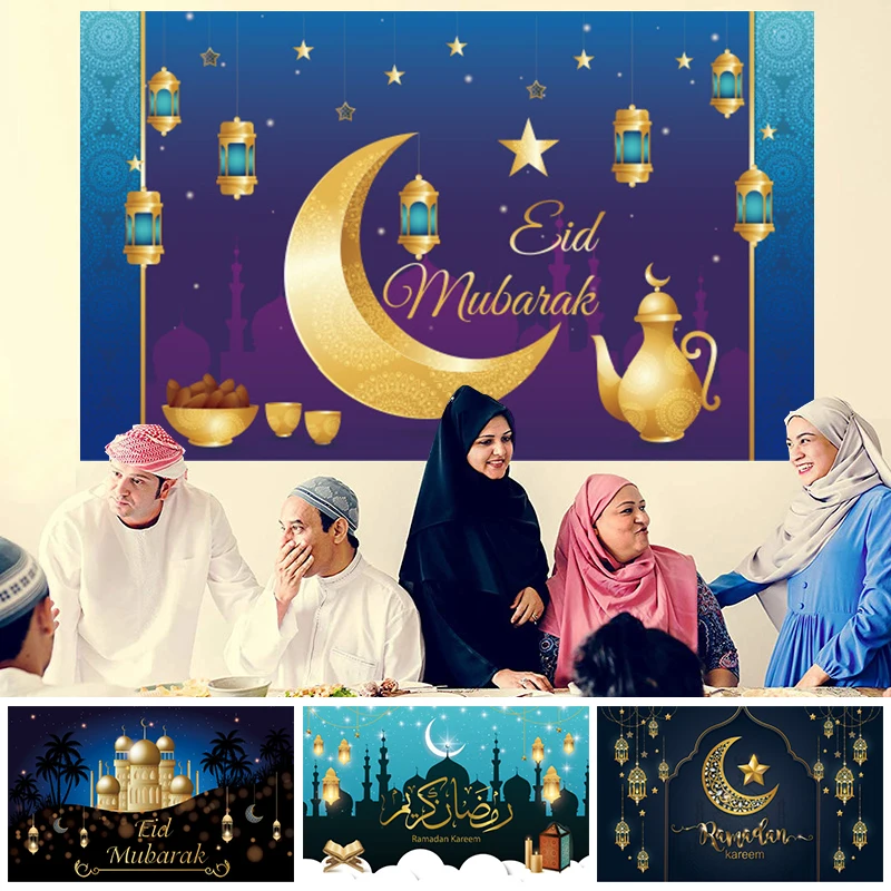 Ramadan Hanging Flag Ramadan Decorations For Home Kareem Aid EID Mubarak Islamic Party Decoration Wall Tapestry Cloth