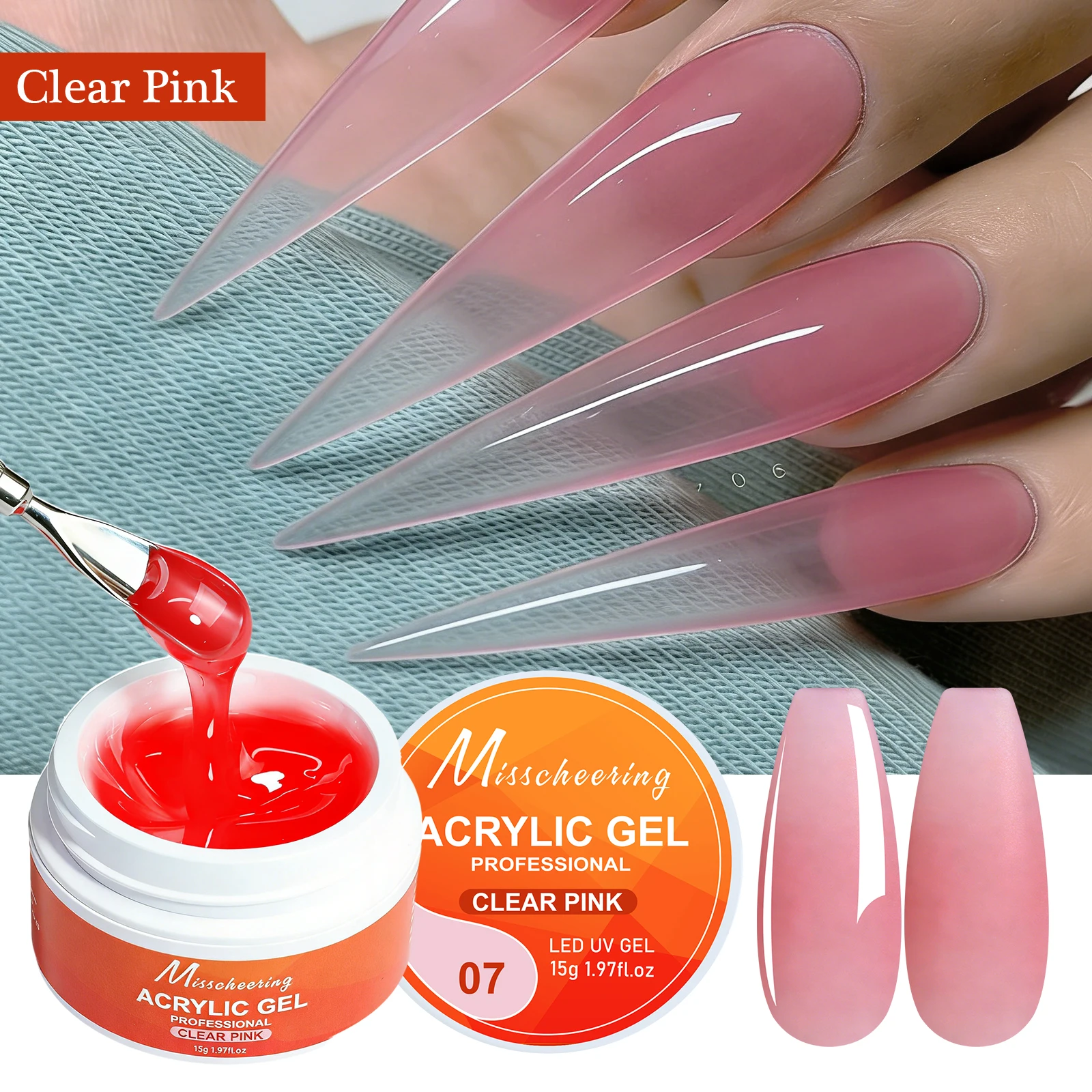 15g Solid Builder Gel Cured Builder Nagelgel Acryl Kristall Nagelverlängerungsgel Quick Builder Nagelgel Rosa Klar UV LED Gel – Detail 16