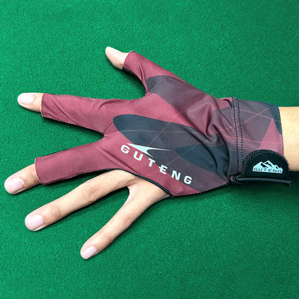 Billiards Glove Left Right Hand Three Finger Snooker Billiard Glove Non Slip Elasticity Billiard Training Gloves Accessories