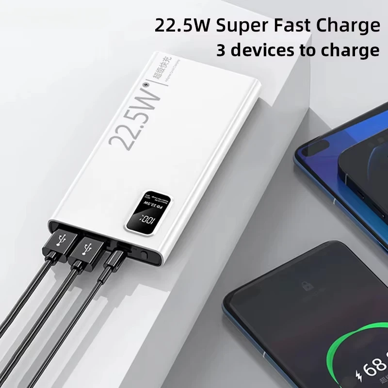 20000mAh Portable Power Bank 22.5W USB C Fast Charging External Spare Battery 10000mAh Powerbank for IPhone 16 15 Samsung Xiaomi 6