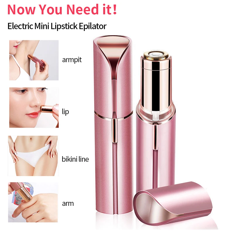 Mini Eye Brow Epilator Electric Eyebrow Trimmer Facial Lipstick Shape Hair Removal Portable Women Painless Razor Shaver Tool 1 3 5pcs shaver cleaning brush handle keyboard cleaning brush double head mini brush gap cleaning brush brush dust removal brush