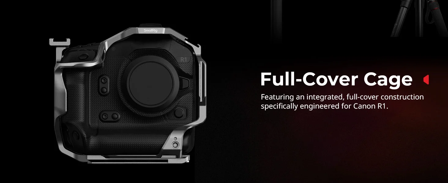 EOS R1 Cage for Canon EOS R1, w Detachable Cold Shoe Mount for DJI Gimbal Built-