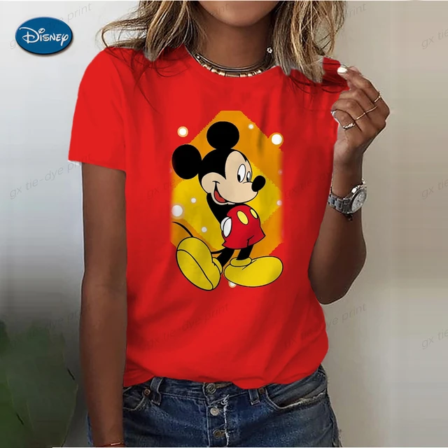 Camiseta Minnie niña manga corta roja