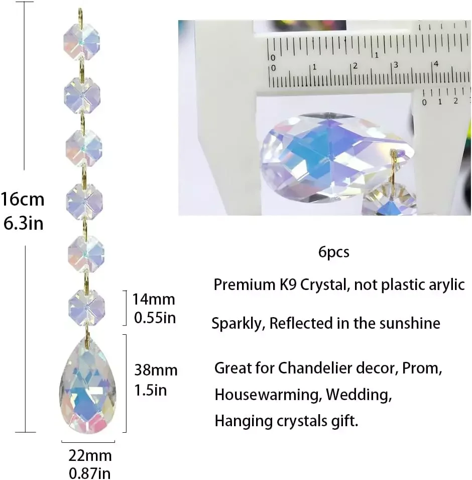 20 Pezzi Di Cristalli Da Appendere, Prismi In Cristallo Da 20 Mm