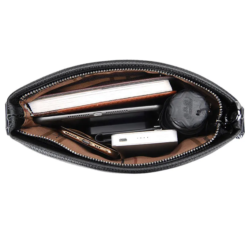 Top Quality First Layer Cowhide Men's Casual Leather Sling Bag for Business Use