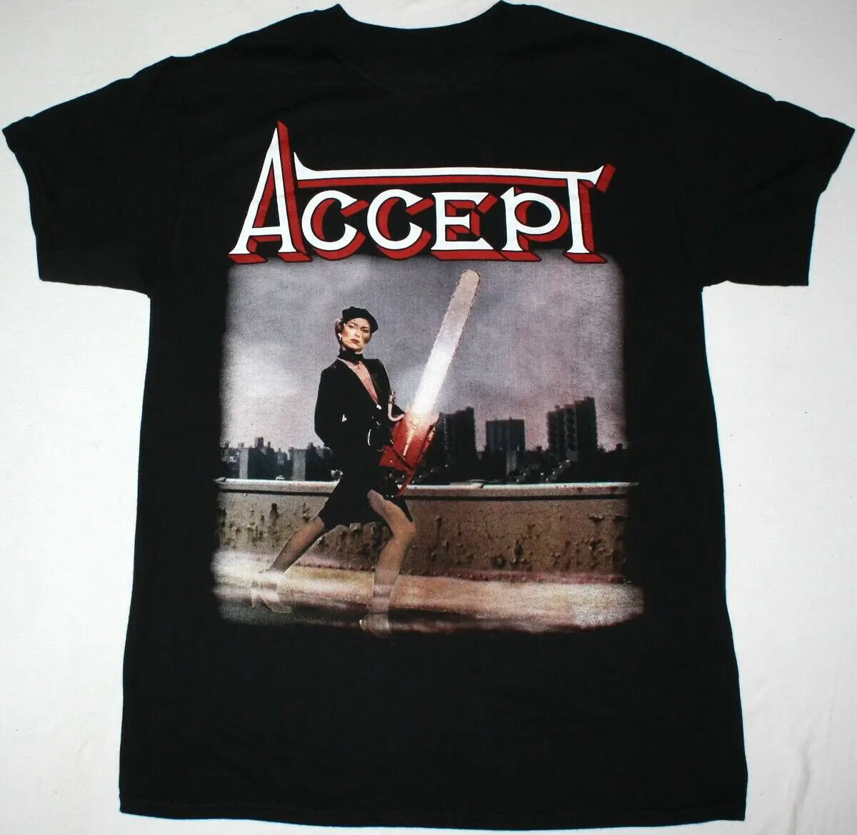 Accetta Saxon Band Judas Priest Krokus Cotton S-234Xl T-Shirt Reprint 1 A028
