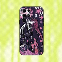 Chic Emo Goth Black Soft Phone Case - Stylish and Adorable Design - Samsung S21Ultra (Z1)