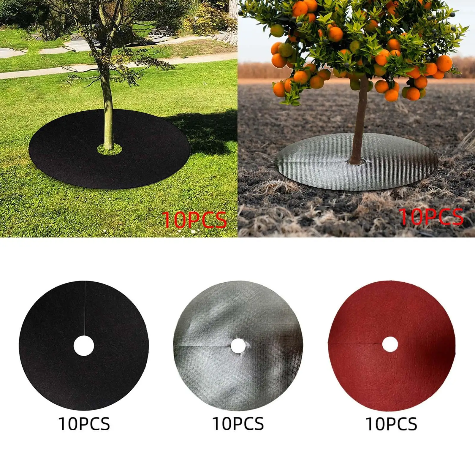 10x 나무 멀치 링 천 커버 24인치 조경 통기성 나무 보호대