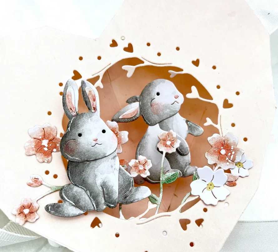 돼지 공예 금속 절단 다이 컷 다이 금형 사랑 원형 배경 스크랩북 종이 공예 칼 금형 블레이드 펀치 스텐실 다이