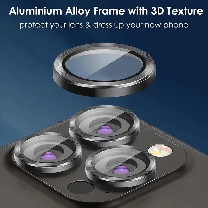 3Pcs Metal Lens Protector Glass For iPhone 15 13 12 11 14 Pro Max Back Camera Lens Protection Film For iPhone 13 Mini 14 15 Plus - Image 2