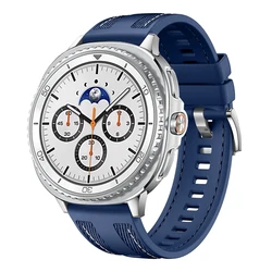 Enhanced Sport Nylon and Silicone Watch Strap for Galaxy Watch 8 Classic (46mm) (Deep Blue)