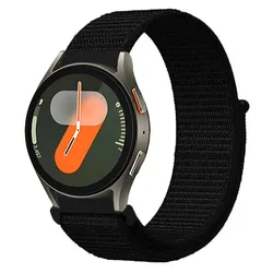 Breathable Nylon Strap Wristband - 20mm/22mm Adjustable Bracelet - 22mm Watch Band (Black)