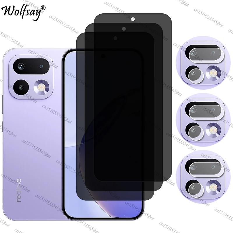 Anti-Spy Tempered Glass Privacy Screen Protector with Camera Protection, 6.78-inch