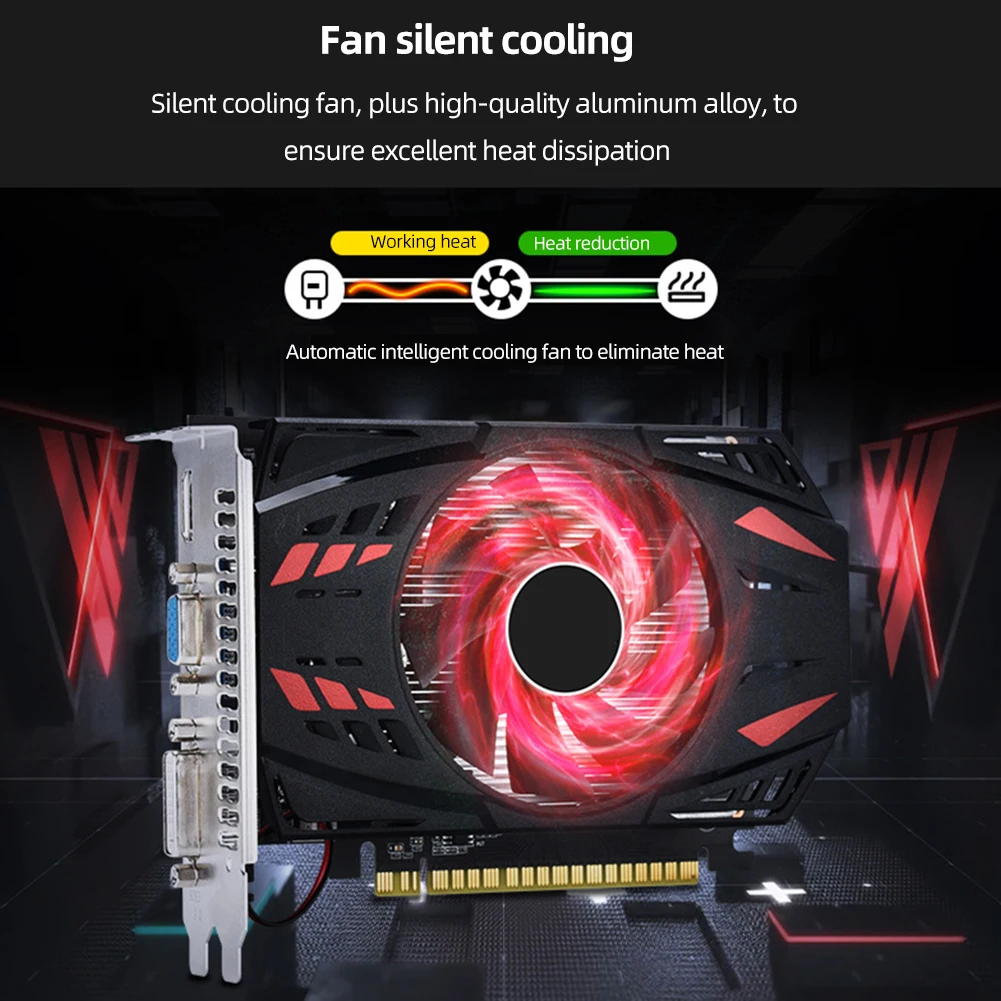 Ventilador, PC Desktop, 128 Bit, PCI-E2.016X, DDR3, 4GB, GT730