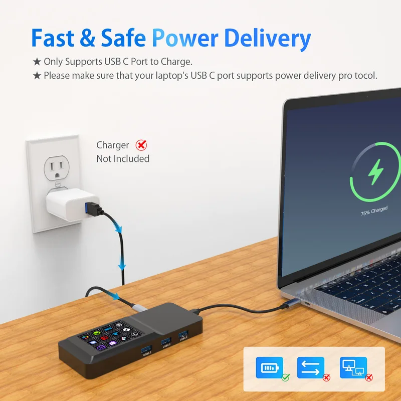 

Type-C Hub Concentrator Docking Station Multi Adapter SD TF Card Reader Audio Intelligent Multi-hub 4K30Hz Dock Splitter Gifts