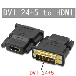 Gold - Plated 1080P DVI to HDMI Adapter with Digital Signal Support - 3PCS (DVI24 5 To HDMI)