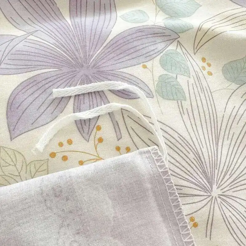 Parure De Lit En Coton Motif Floral Avec Double Face Imprimée - 240x220 Cm - Vert - Housse De Couette - Parure De Lit