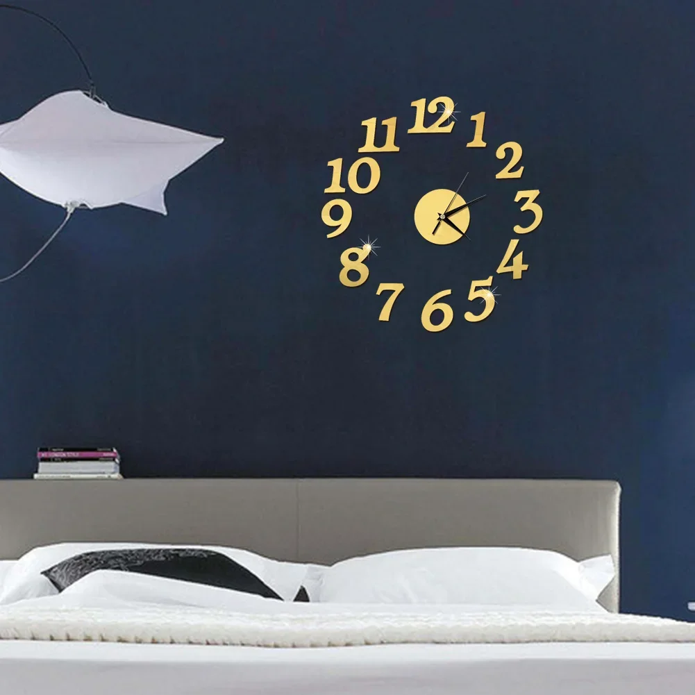 Acrylic Digital Wall Clock Mirror Wall Stickers Creative DIY Clocks Modern Design Mute Quartz Needle Watch Diameter 40 to 60CM