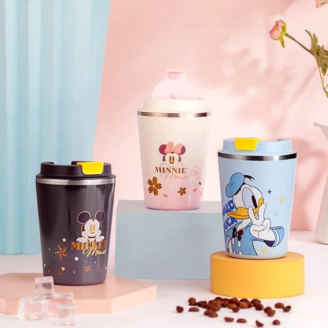 Disney Cup Cartoon Minnie Mickey Mouse Thermos Cups Cute Coffee Mug Kawaii Coffee  Travel Mug Stainless