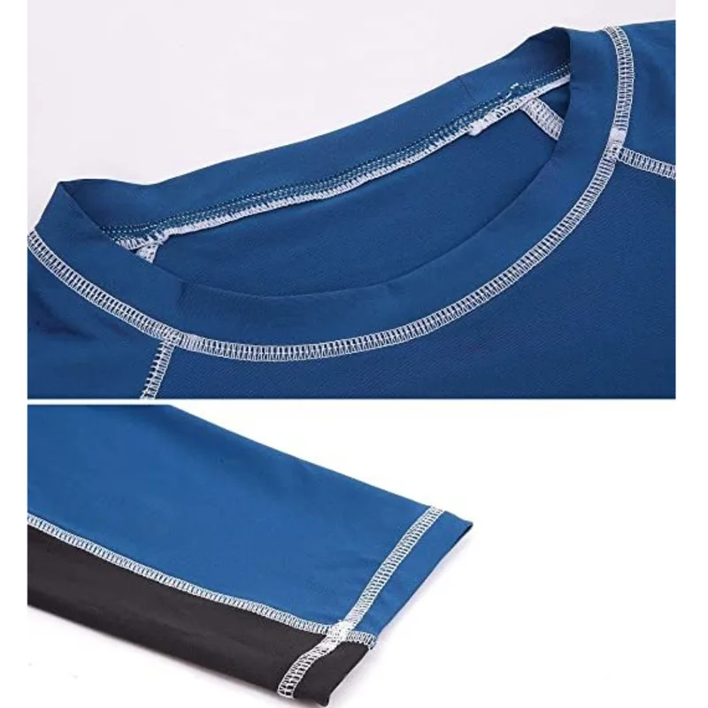 Men's UPF 50+ UV Sun Protection Shirts Polyester Swim  Rashguard Outdoor Long Sleeve Cloth US Size