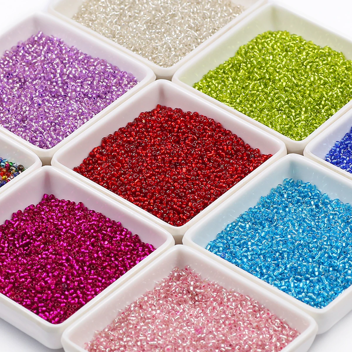 90g Transparent Glass Seed Beads for Jewelry Crafting and DIY Projects