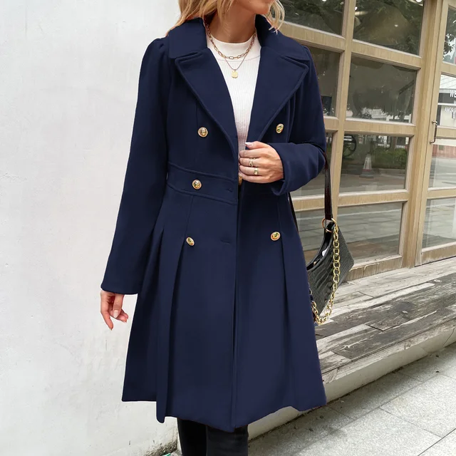 Trench Coat GRACE KARIN Women Fashion Lapel Double-Breasted A Line