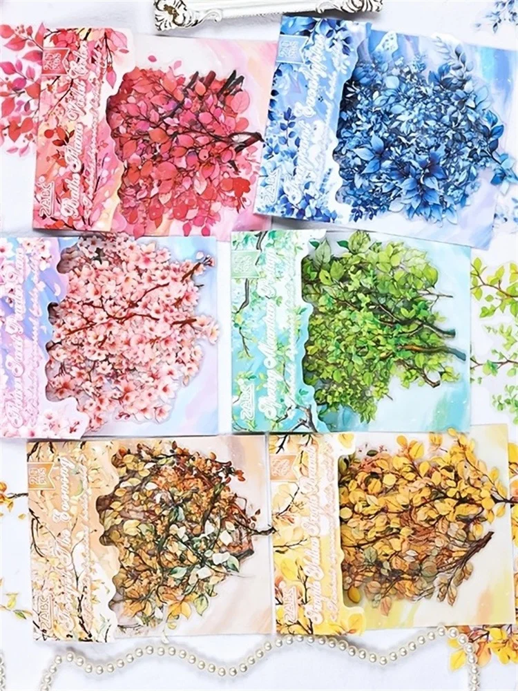 20/120 Stück Pflanzen Blumen Blatt PET Aufkleber Pack Scrapbooking Collage Junk Journal Planer Hand Konto Dekor Briefpapier Aufkleber – Detail 2
