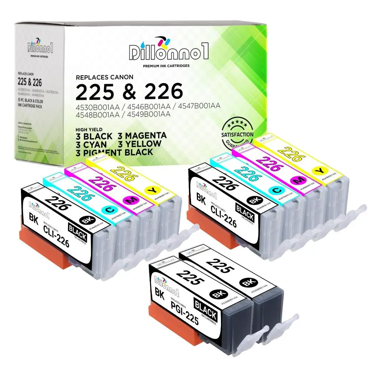 

10 Pack PGI-225 CLI-226 Ink Cartridges for Canon PIXMA MX712 MX882 MX892 Printer