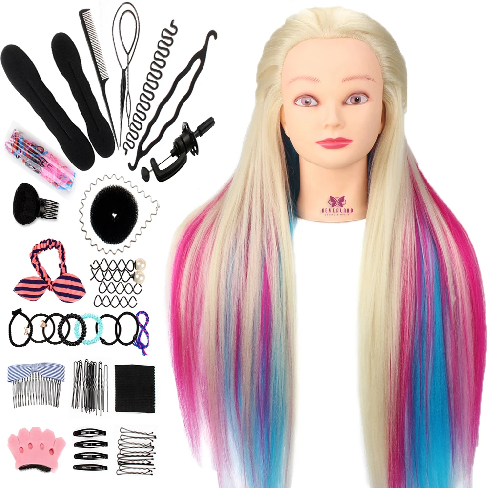 Neverland 29inch Colorful Synthetic Hair Mannequin Head For Hairstyles