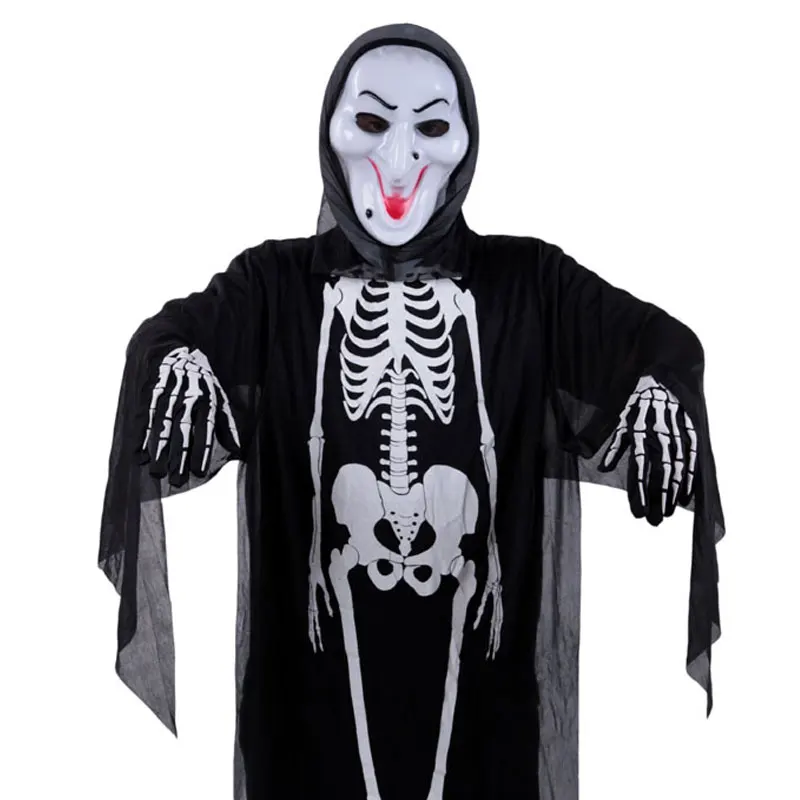 Erwachsene Kinder gruselige Schädel Skelett Body suits Kostüme Monster Dämon Geist Kleidung Robe für Halloween Karneval Party Cosplay Kostüm