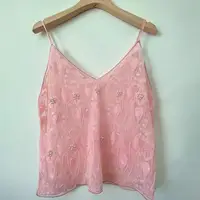 Puloru Trendy Sequins Beads Flower Pattern Vests Women's Sleeveless Open Back V Neck Camisoles See-Through Chic Summer Camis - Image 2