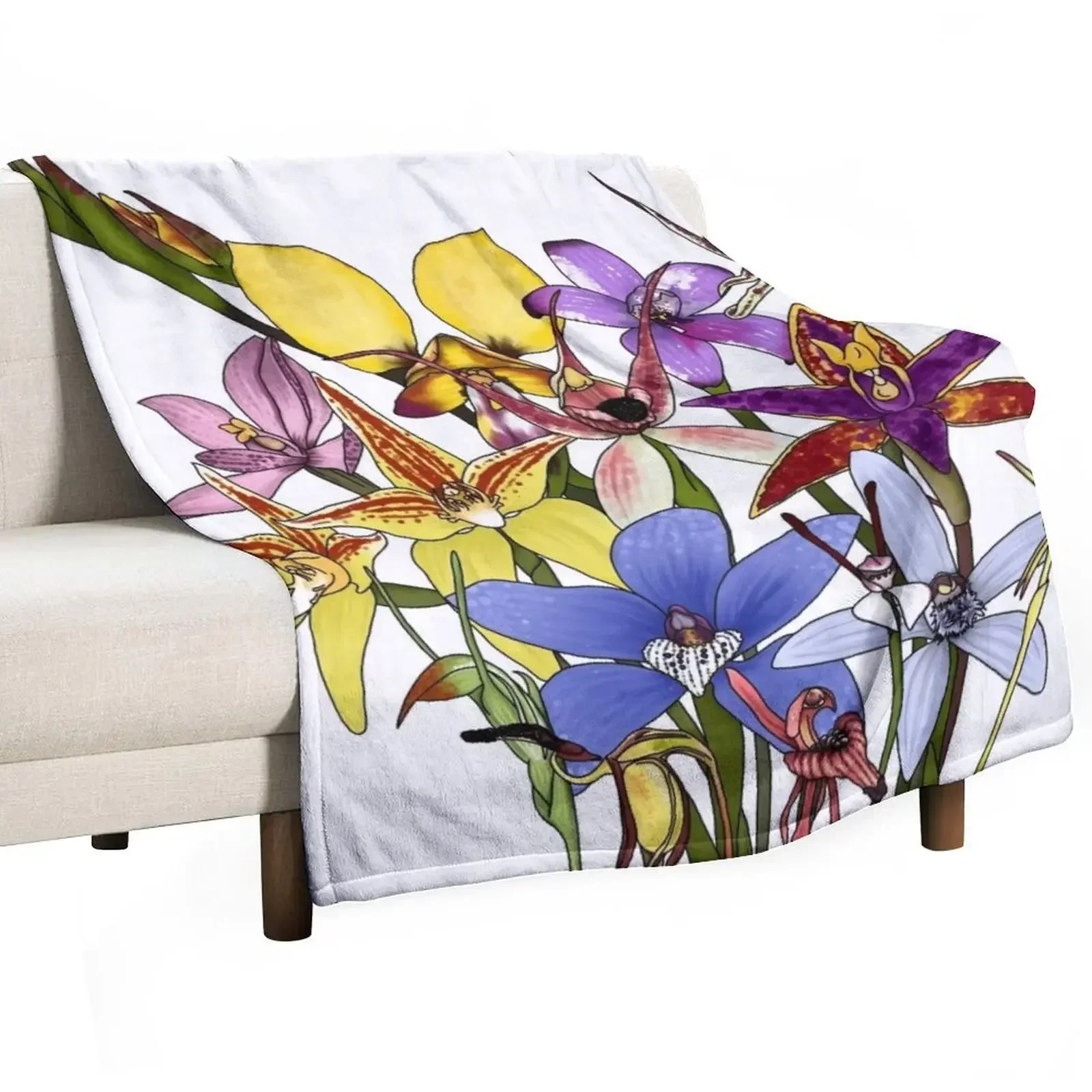 

The Native Orchids of Western Australia Throw Blanket christmas gifts Flannel Blankets