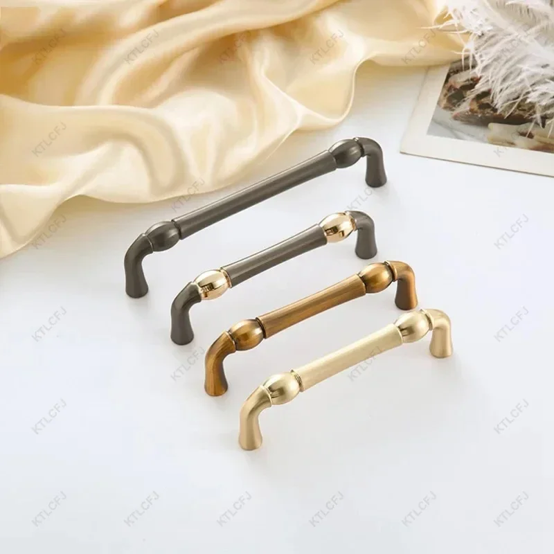 Zinc Alloy French Minimalist Cabinet Handle Light Luxury American Cabinet Drawer Gold Black Coffee Door Handle