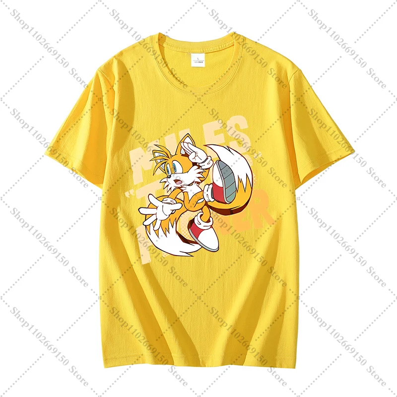 سونيكس الكبار موضة القطن تي شيرت قصير الأكمام المح...